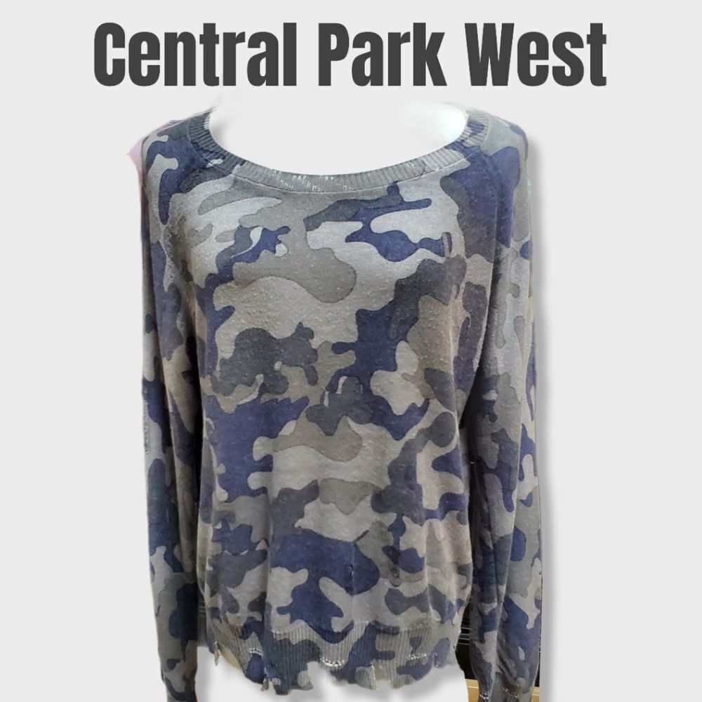 CENTRAL PARK WEST Casper Camo Sweater in grey